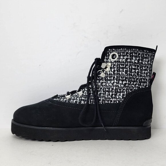 Larroude Vail Boot In Black Tweed and Suede, Women's 8.5 - Picture 3 of 11